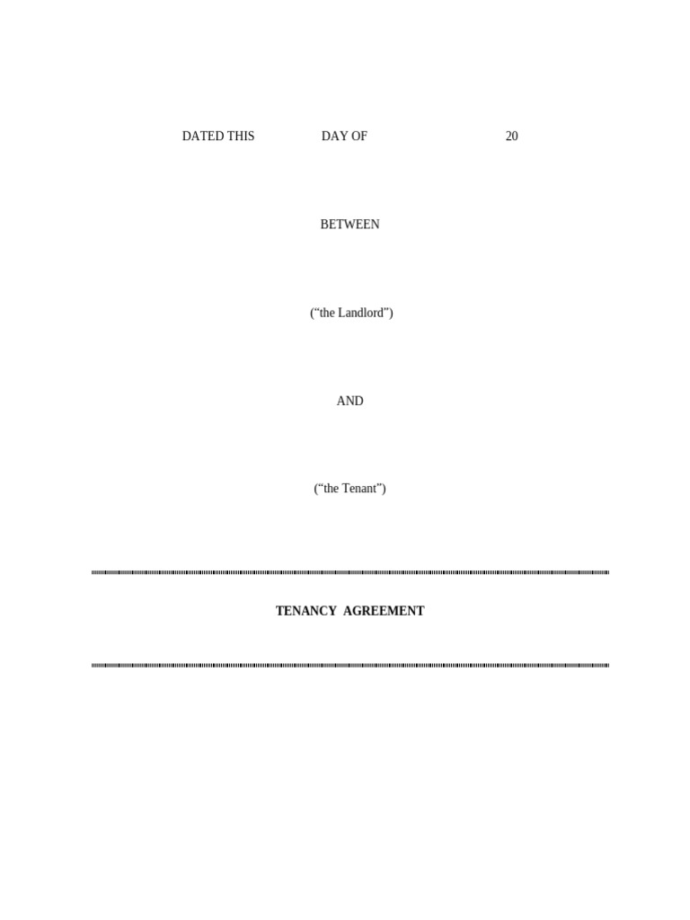 Specimen of Tenancy Agreement | PDF