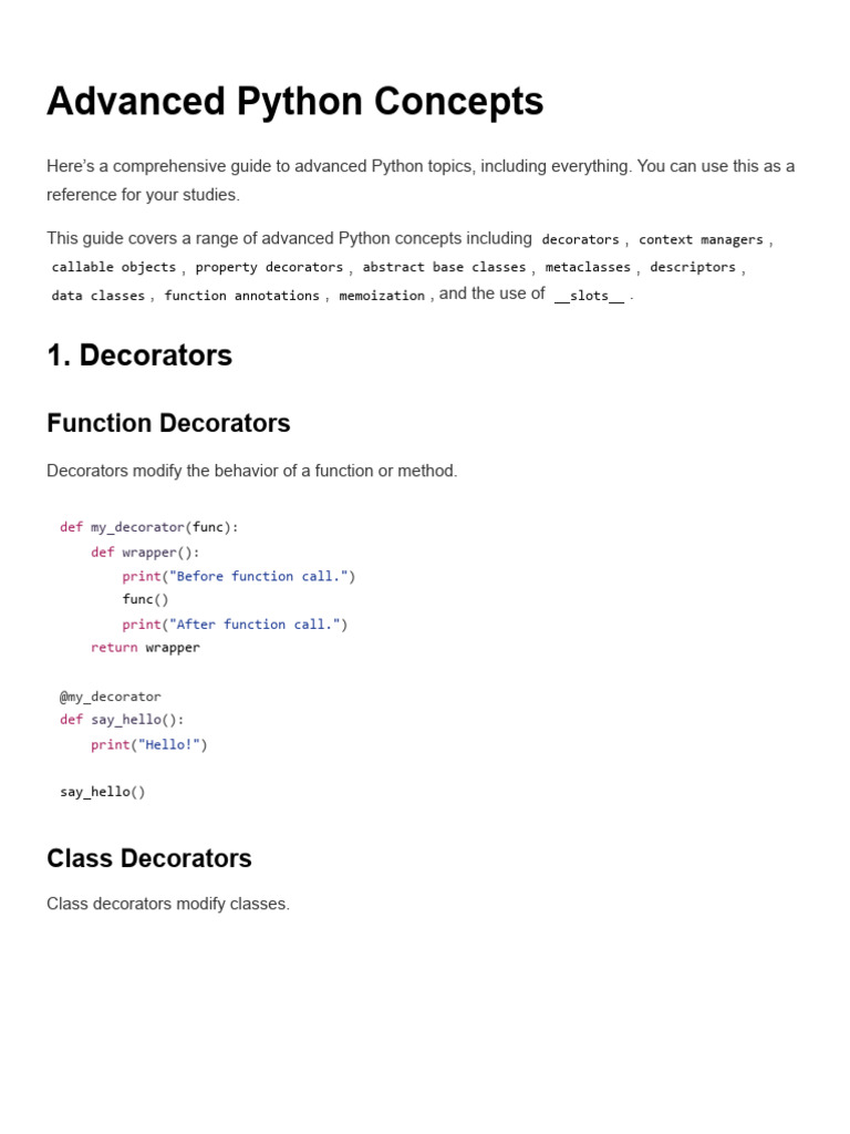 Advanced Python Concepts 1726940979 | PDF