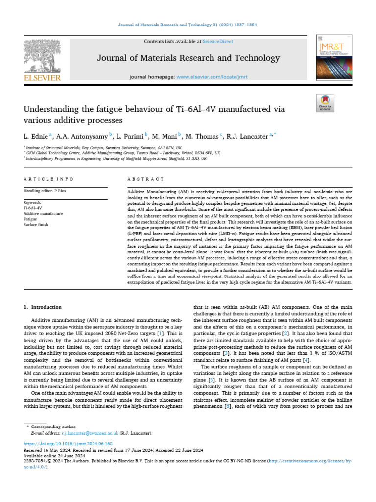 Journal of Materials Research and Technology | PDF