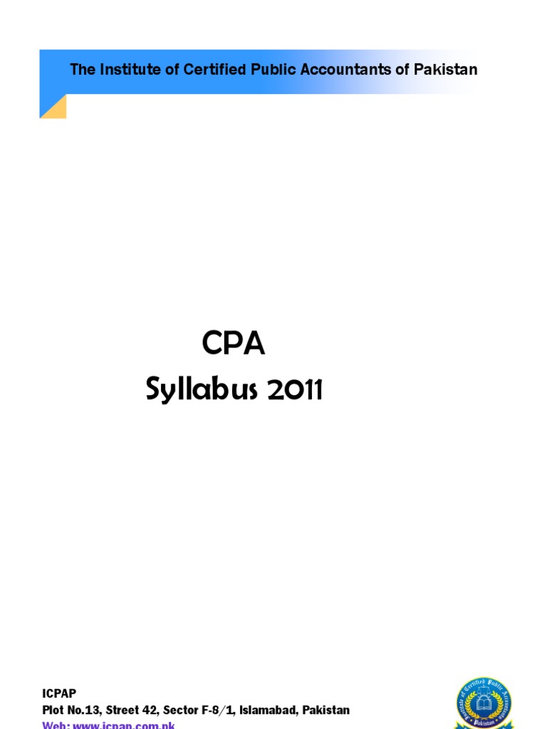 Cpa Syllabus 2011 PDF Capital Budgeting Internal Audit