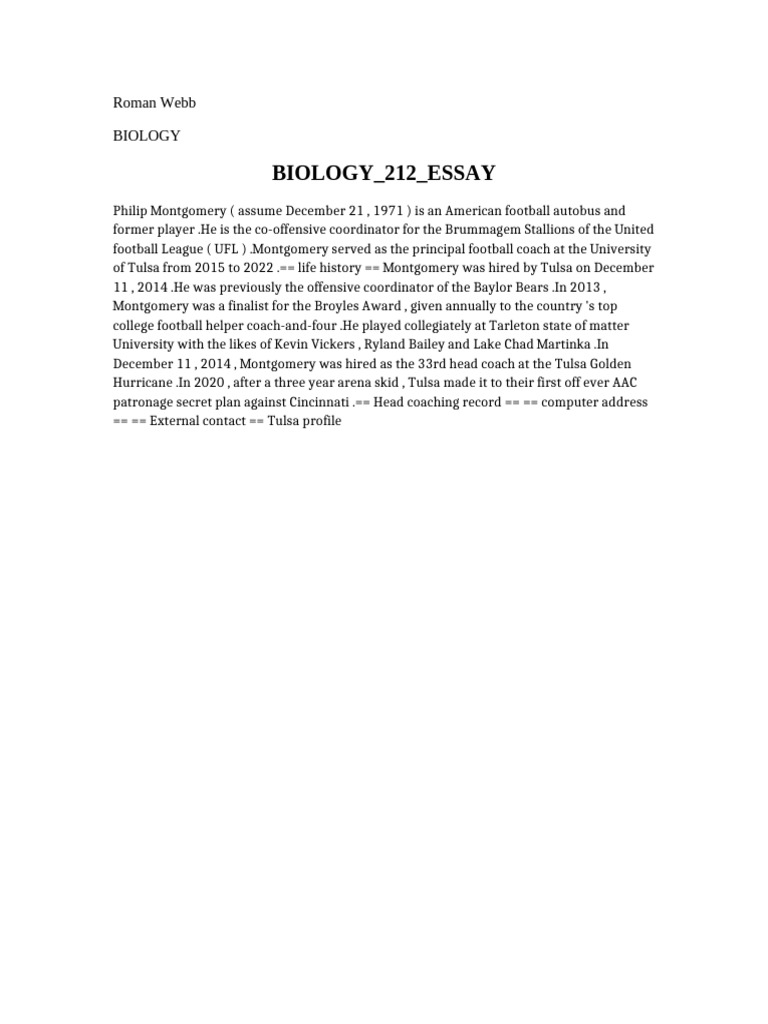 BIOLOGY_212_ESSAY_Class 7C | PDF
