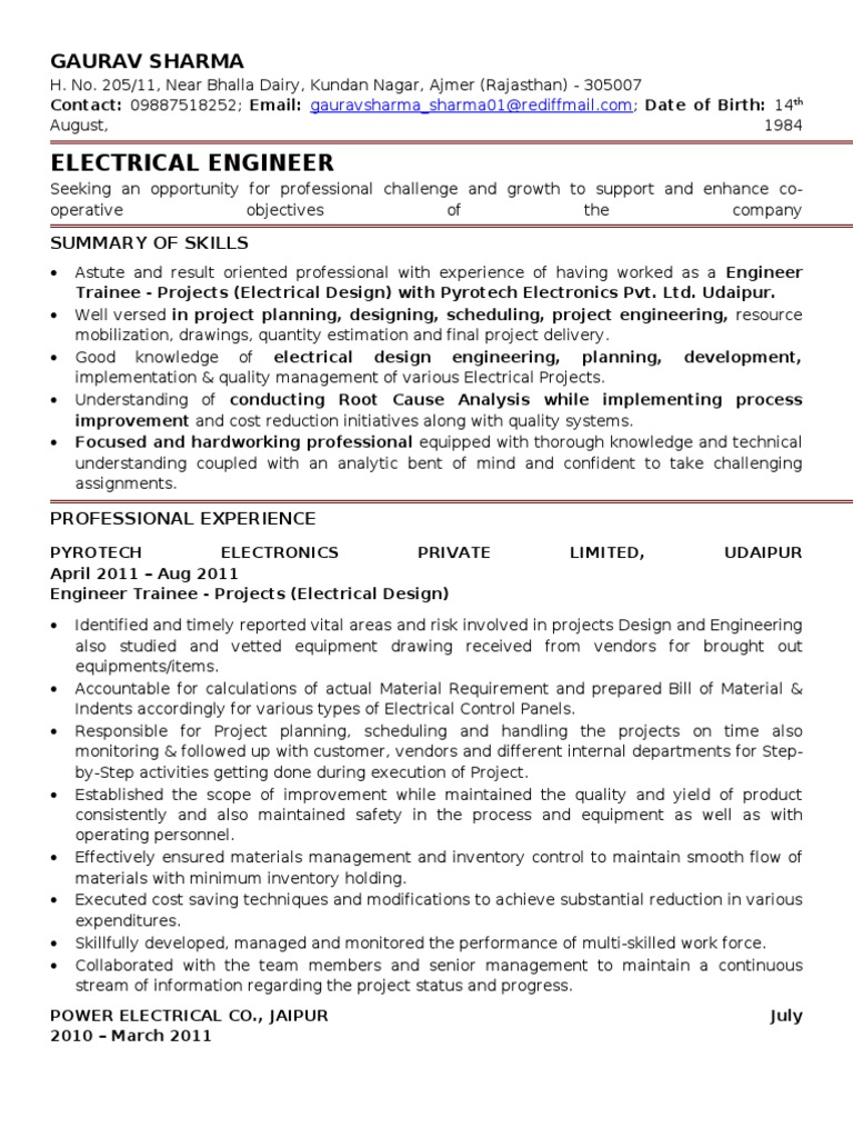 Gaurav Sharma Resume | PDF | Inventory | Engineering