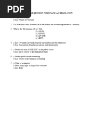 Financial Regulation Past Questions