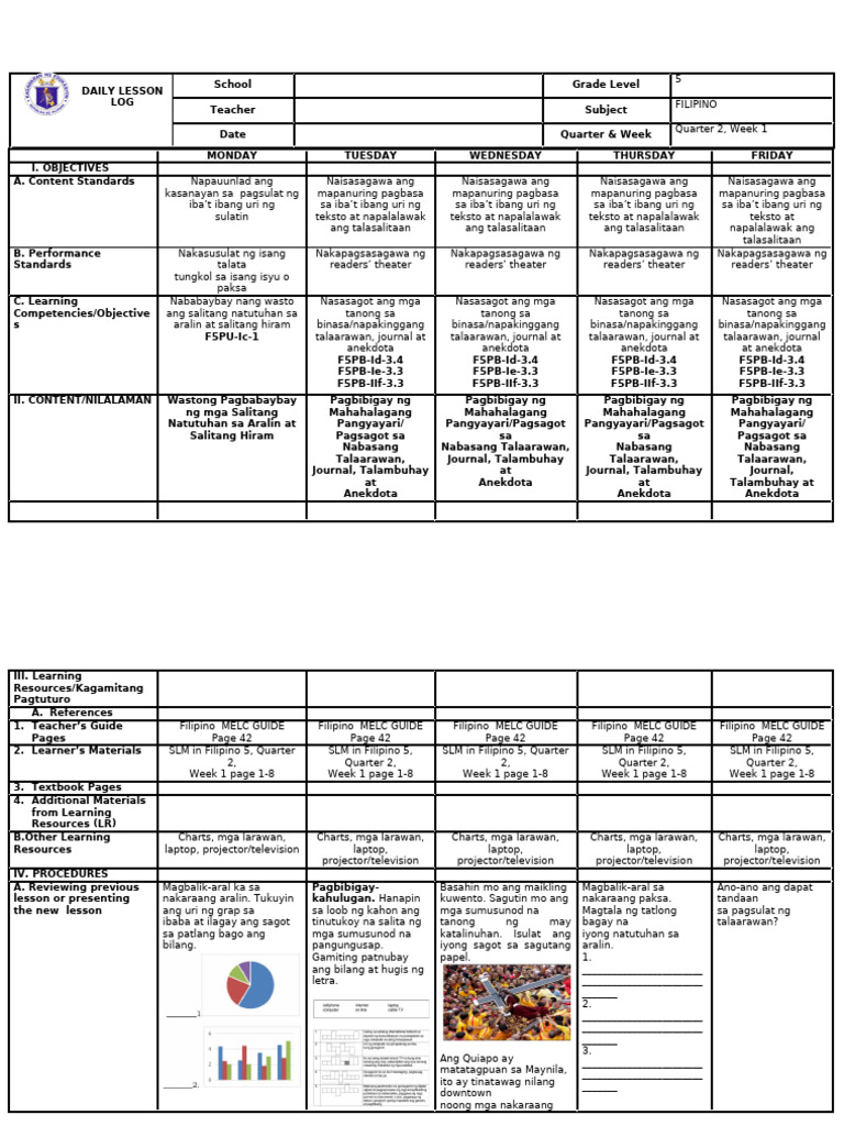 Q2 W1 Filipino 5 | PDF