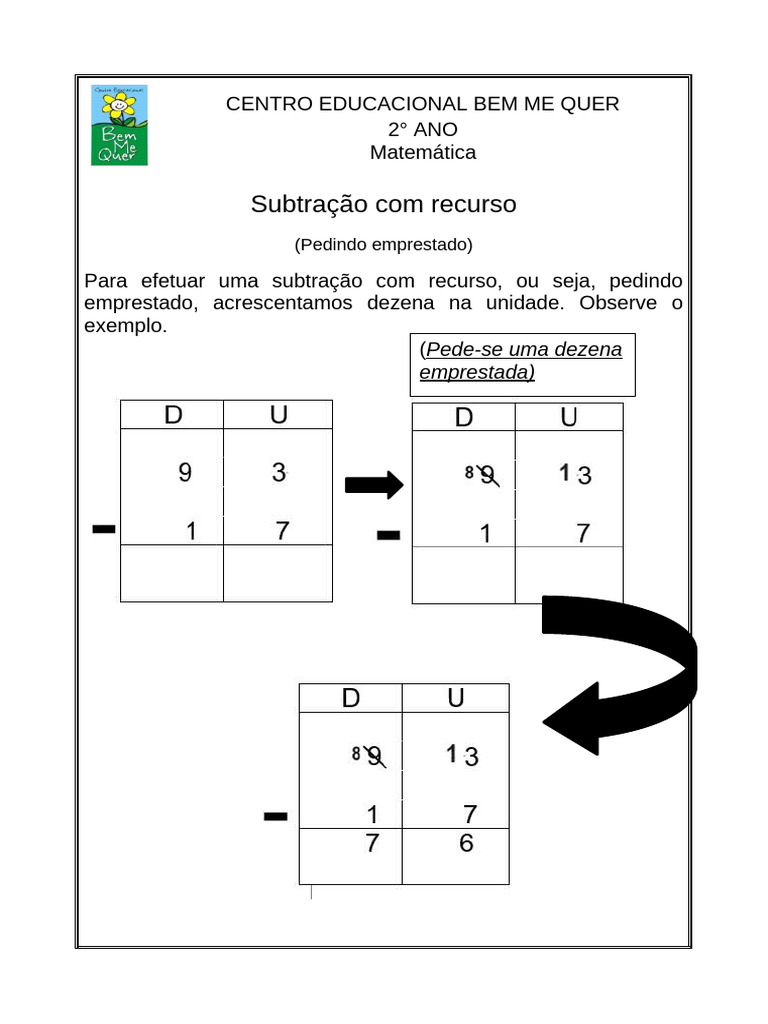 Subtração Com Recurso | PDF
