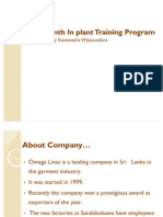 Six Month in Plant Training Programme 1