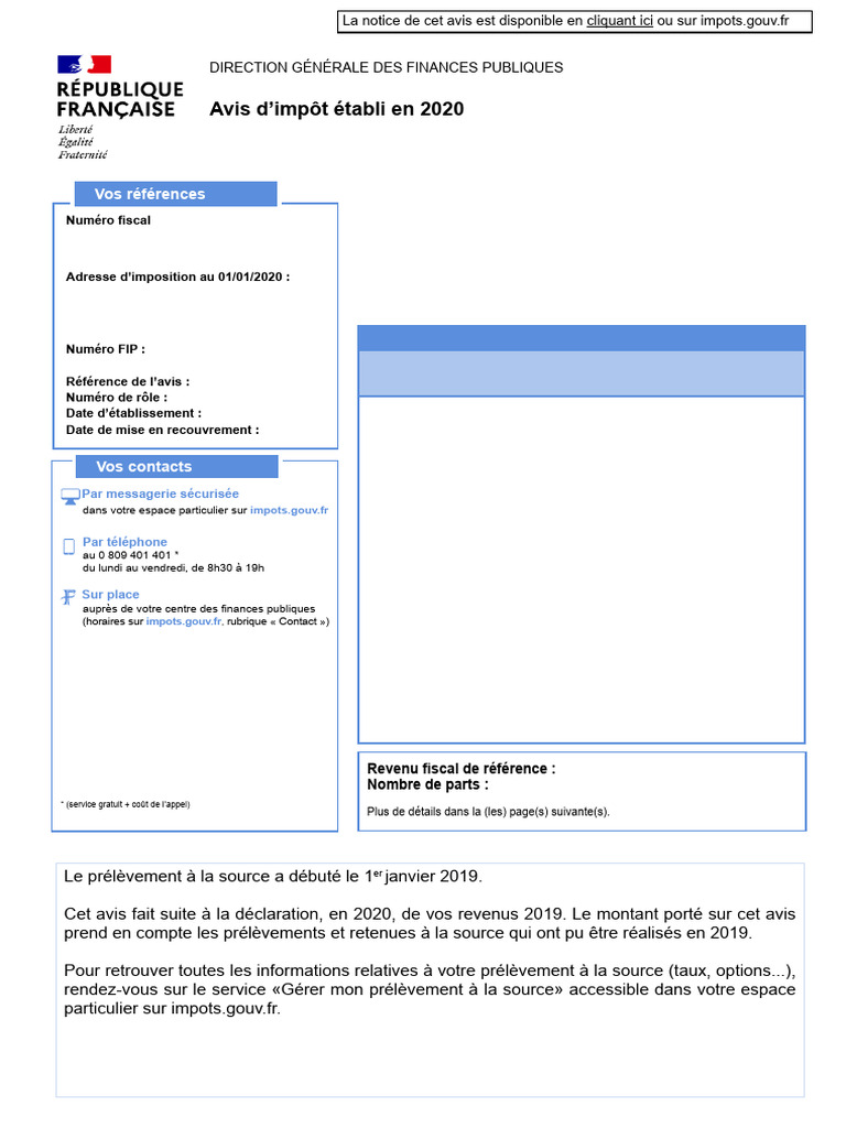 Avis D'impôt (Revenus 2019) | PDF