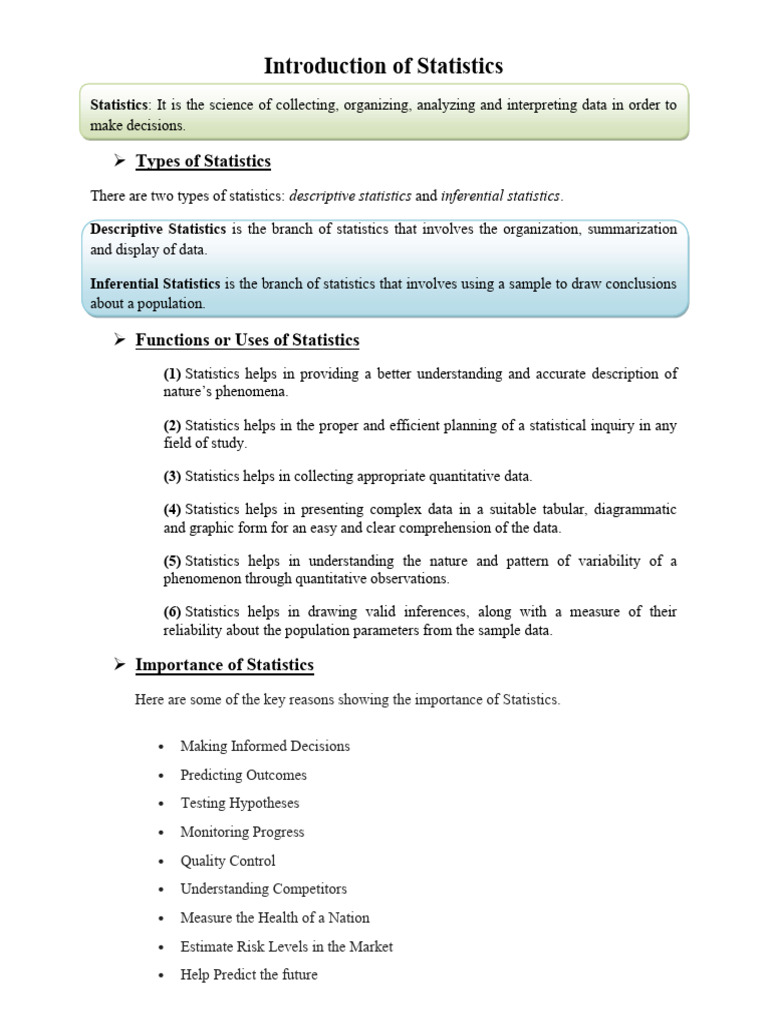 Business Statistics Complete Notes | PDF