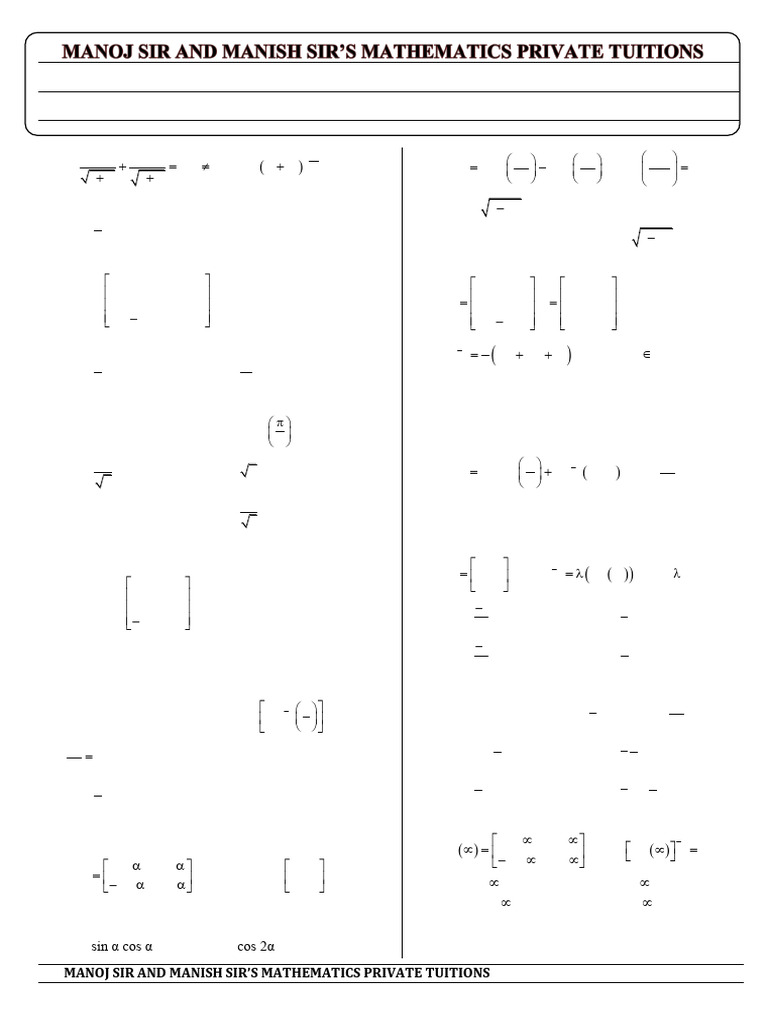 12th - CET - Diff., POSL, Matrices - 21-07-2024 | PDF