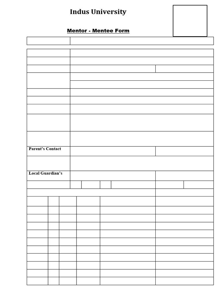 Mentor - Mentee Form 2022-23 For All Students | PDF