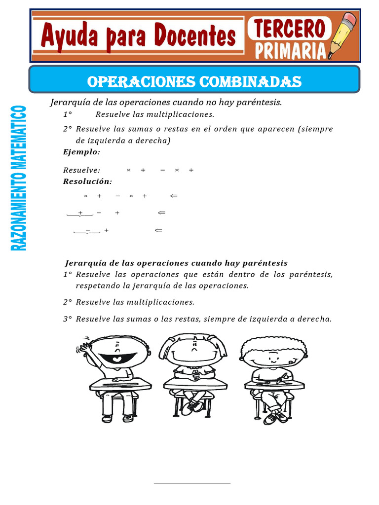 Fichas de Operaciones Combinadas para Tercero de Primaria 1 | PDF