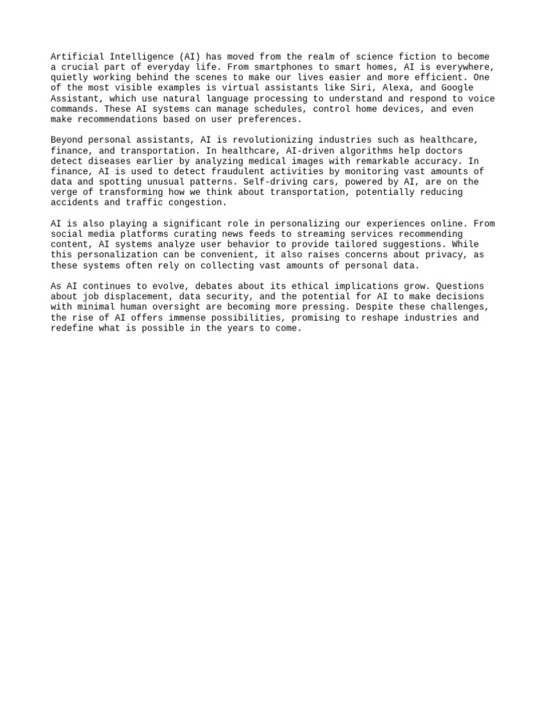 The Rise of Artificial Intelligence in Daily Life | PDF