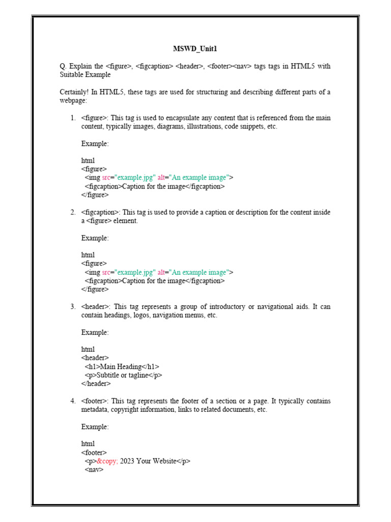 MSWD Unit1 | PDF