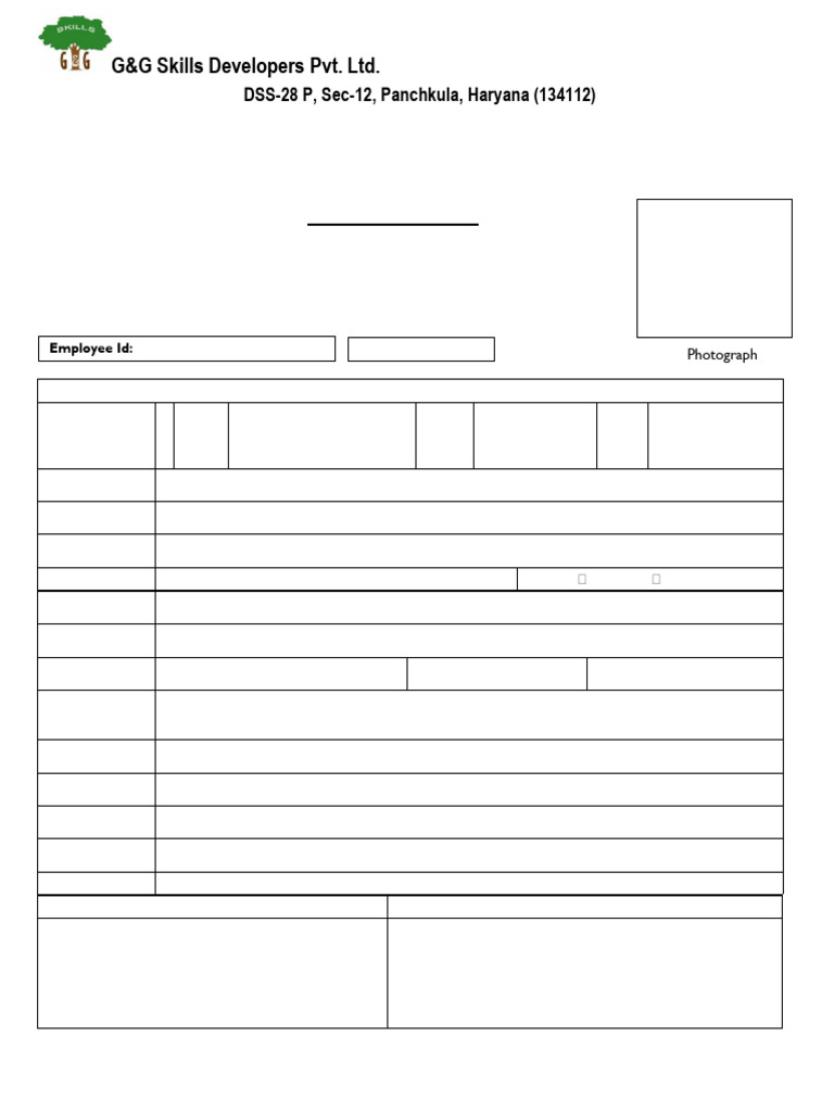 Employee details form pdf