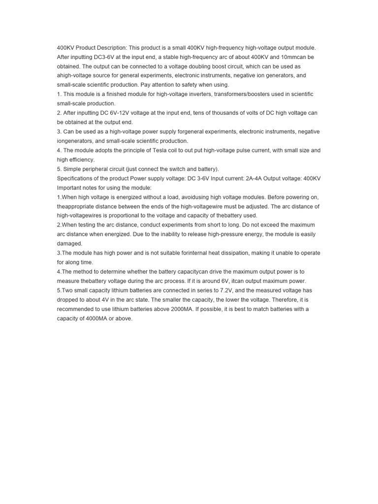 Arc generator pdf