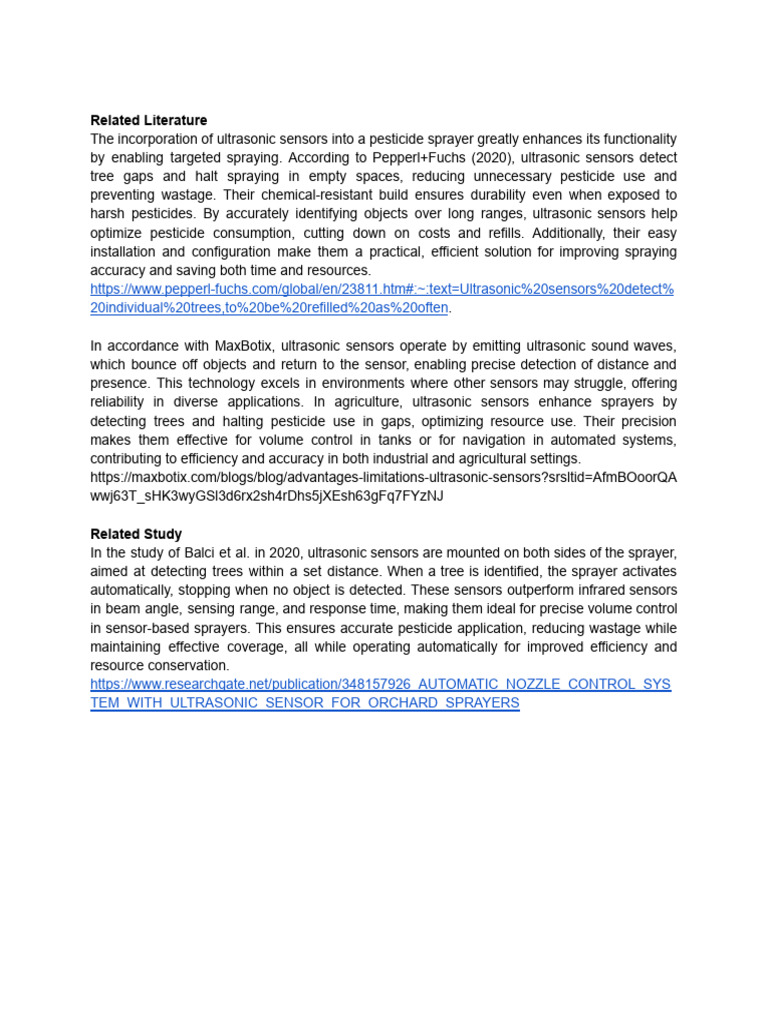 Ultrasonic Sensor | PDF