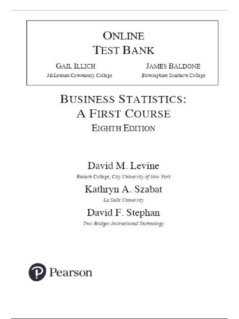 Business Statistics A First Course 8th Edition | PDF
