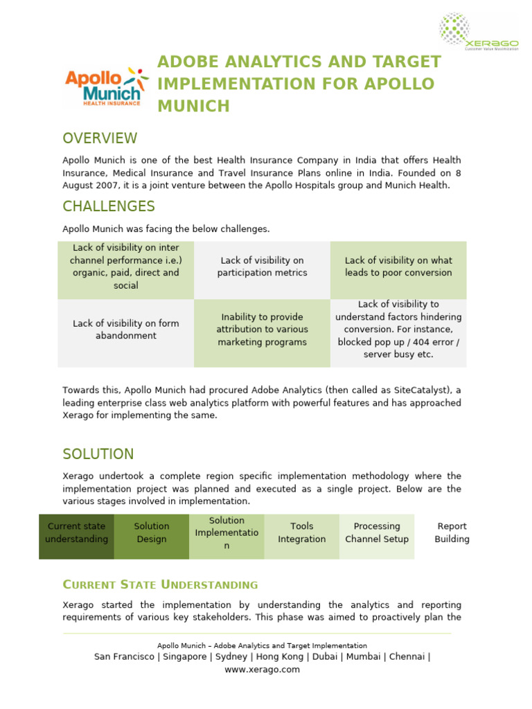 Apollo Munich - Adobe Analytics and Target Implementation Case Study | PDF