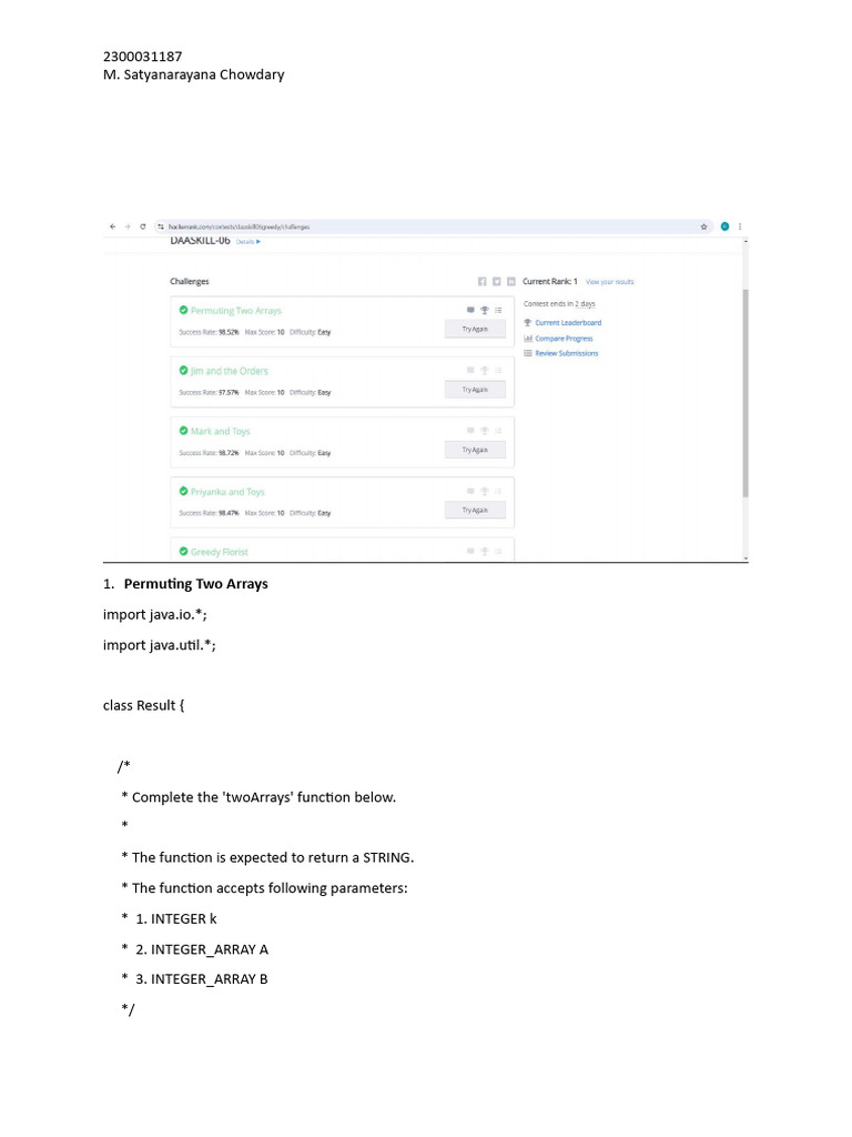 Daa Skill 6 | PDF