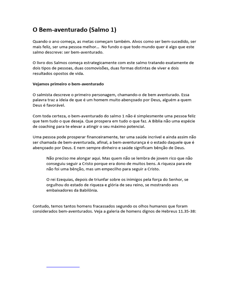 Salmo 1. O Bem-Aventurado | PDF