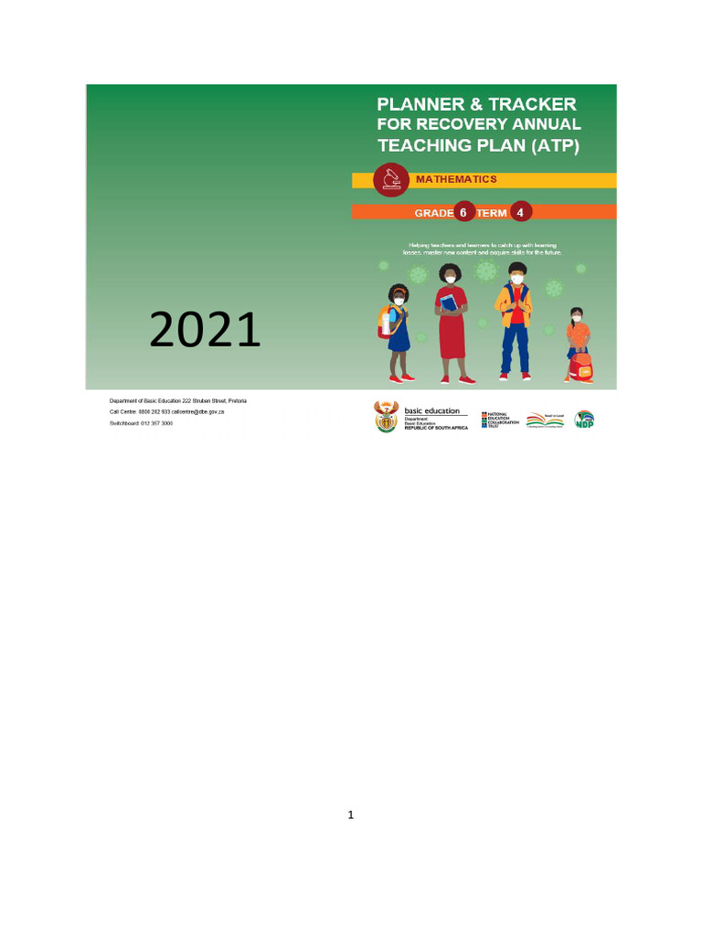 Mathematics Tracker Atp Grade 6 Term 4 of 2021 | PDF