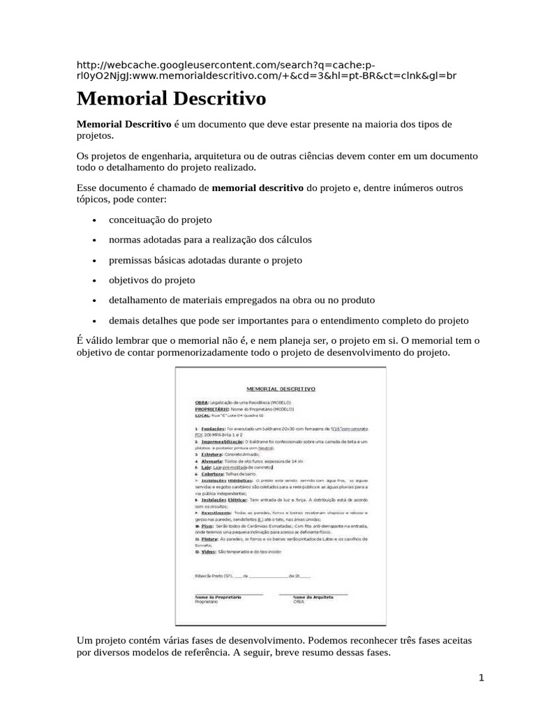 O que e memorial descritivo pdf