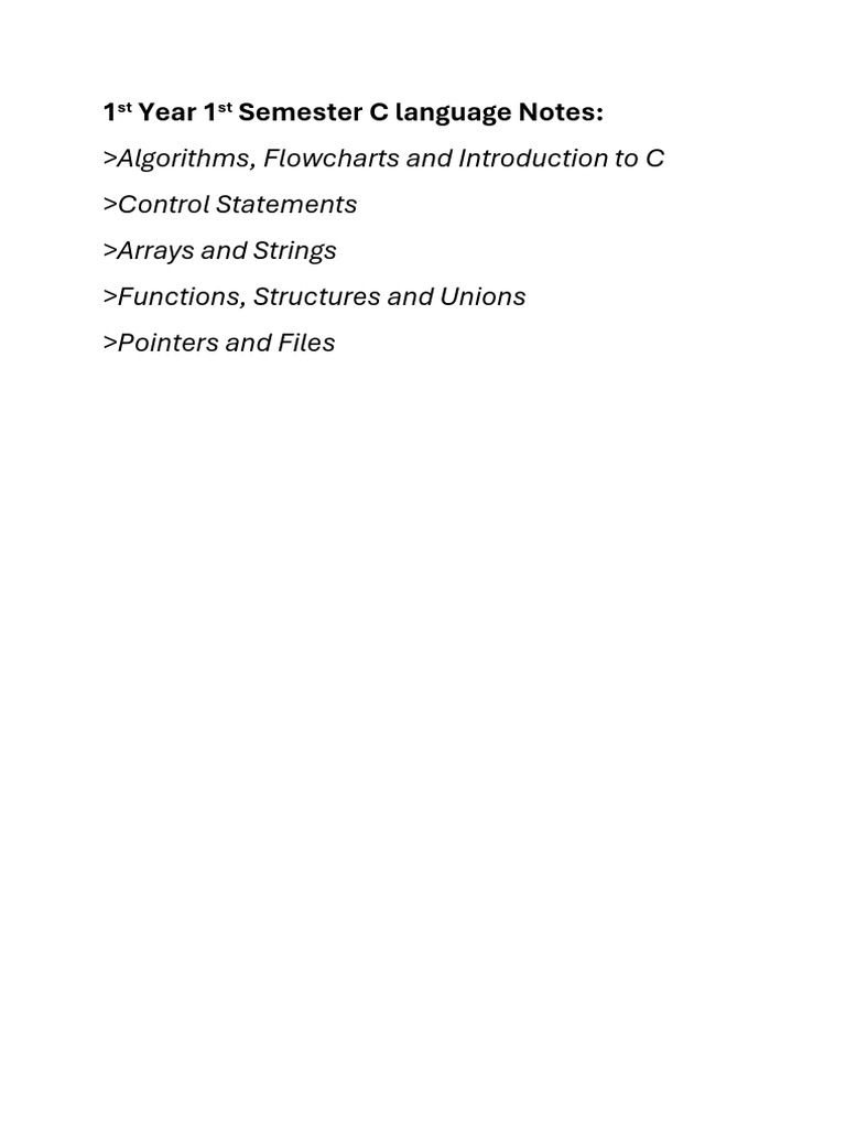 C Language Notes | PDF