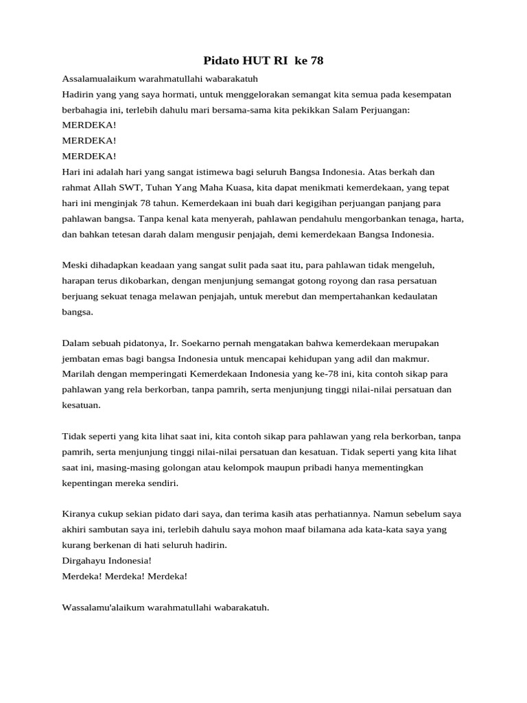 Pidato HUT RI ke 78 PDF