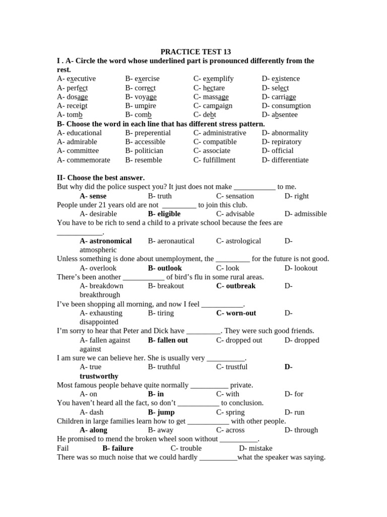 Practice Test 13 | PDF