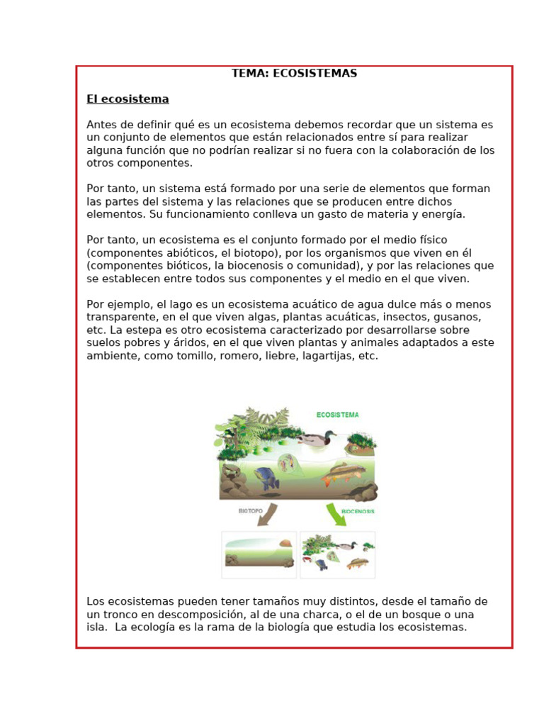 Clase 10 Cs. Naturales Ecosistema | PDF