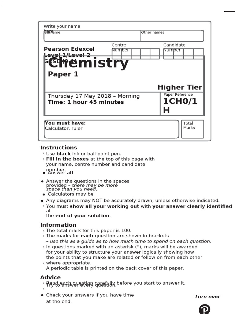 1CH0 1H Exam-Paper 20180517 | PDF