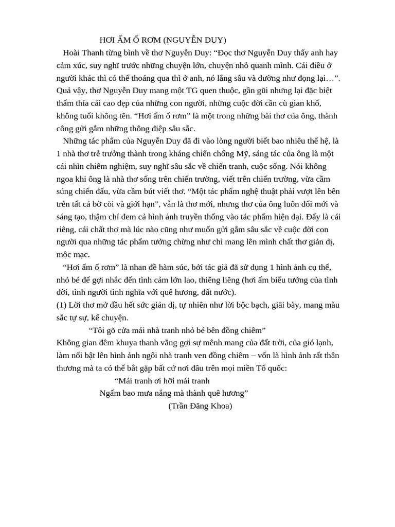 HƠI ẤM Ổ RƠM | PDF