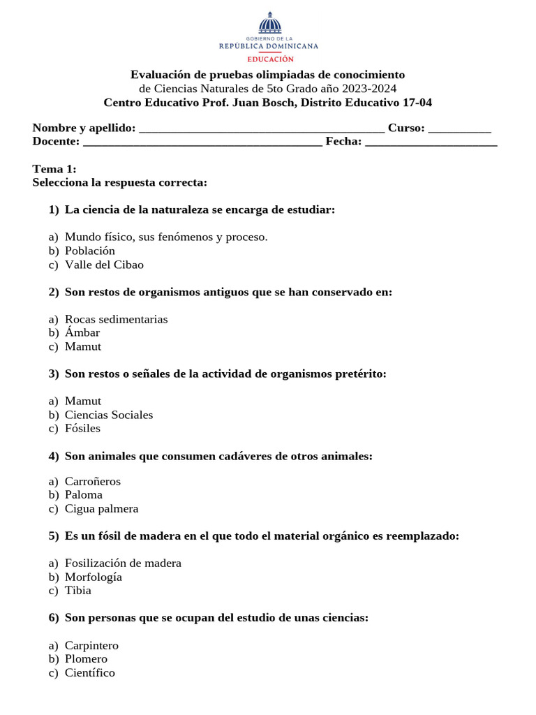 Edad del mono extinto en La Altagracia | PDF | Fósil | Ciencias sociales