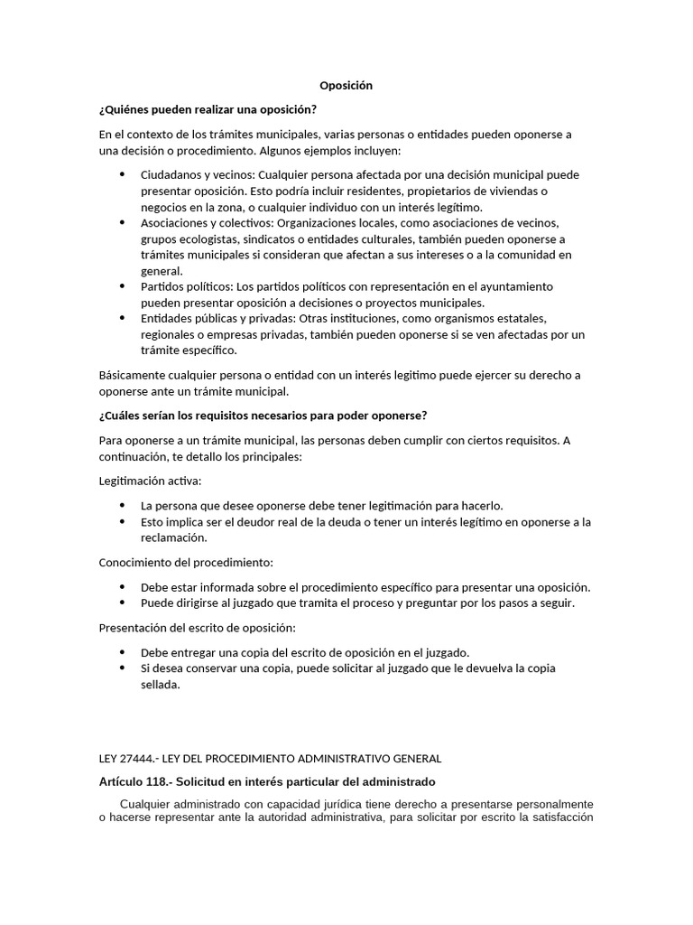 Oposición | PDF