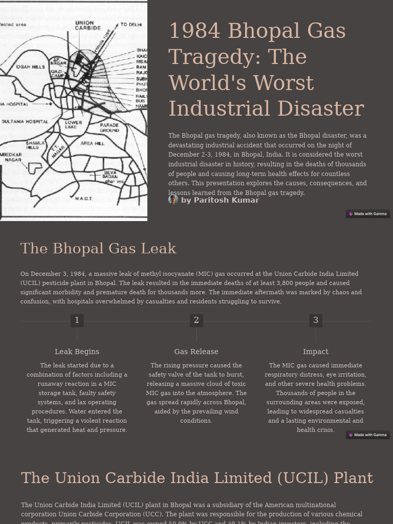 1984 Bhopal Gas Tragedy The Worlds Worst Industrial Disaster | PDF