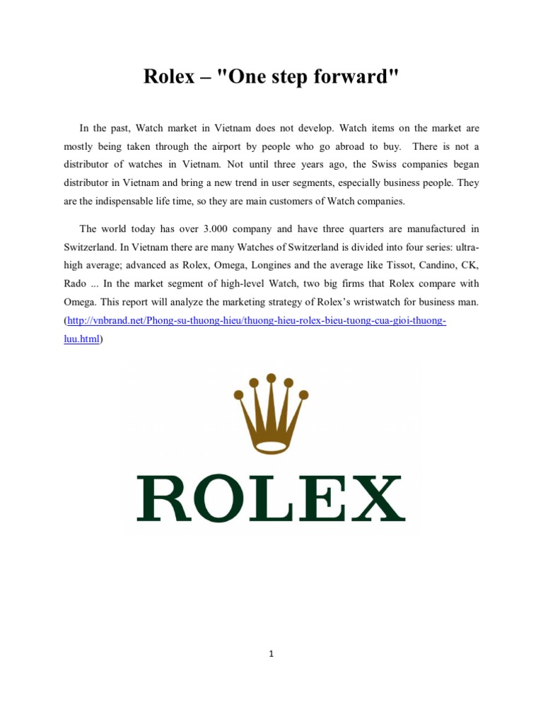 Rolex SWOT Analysis Overview | PDF | Swot Analysis | Market Segmentation