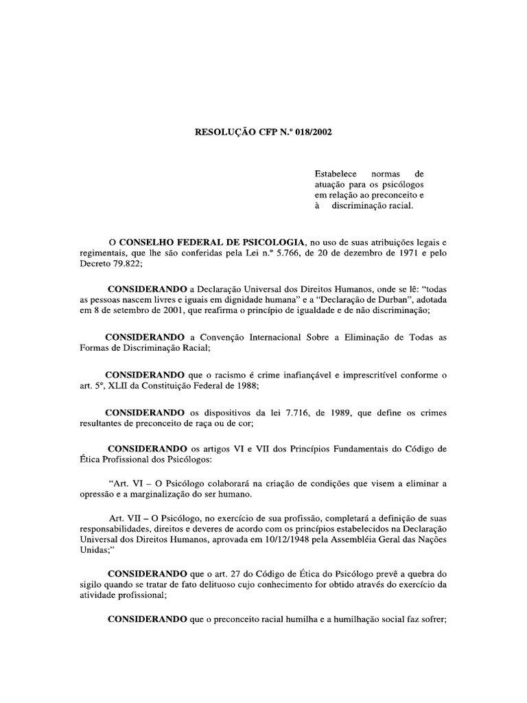 Resolução CFP | PDF