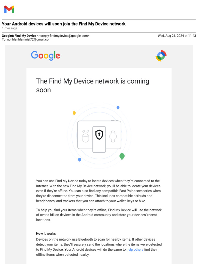 Android Find My Device Network Update | PDF | Computers | Technology ...