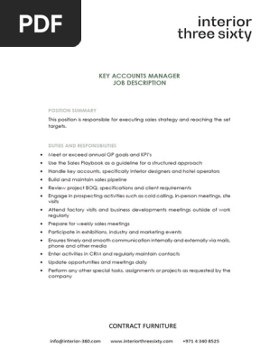 Sales Job Description- Interior 360