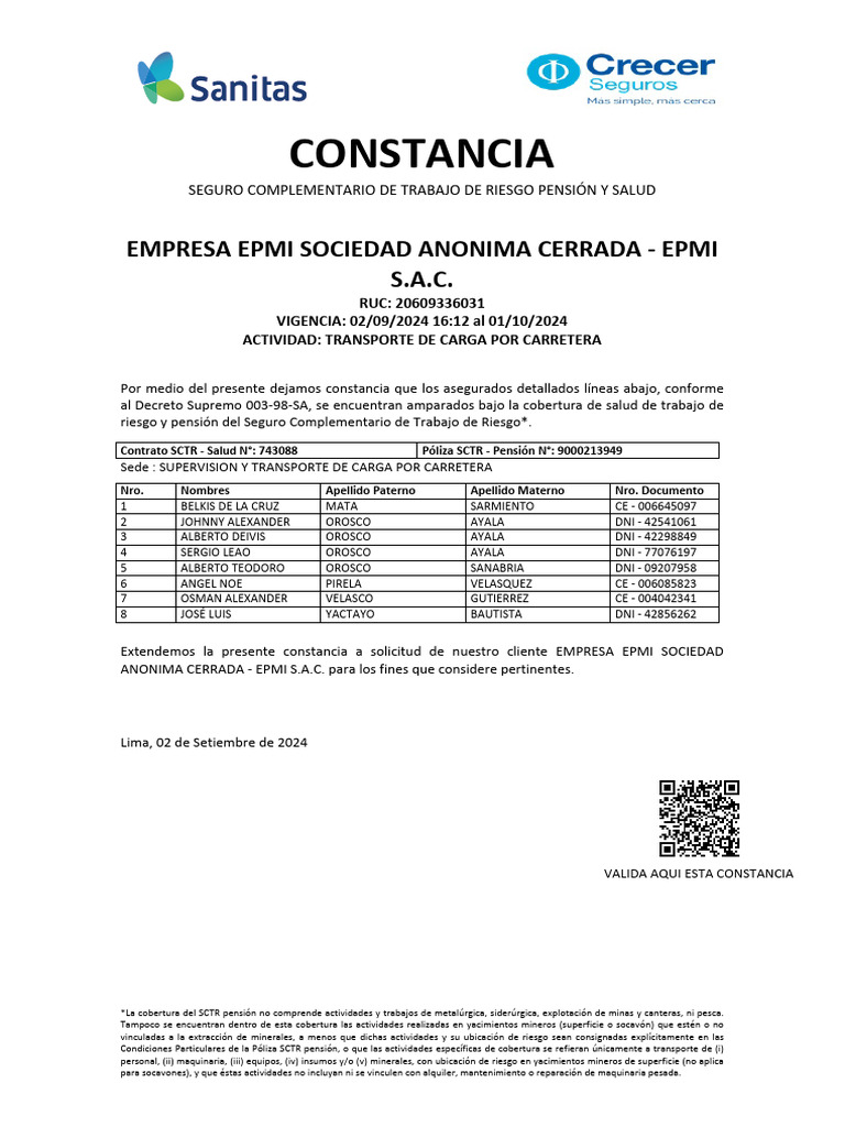 Constancia EPMI 2024 | PDF