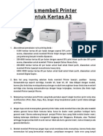 Tips Membeli Printer Untuk Kertas A3