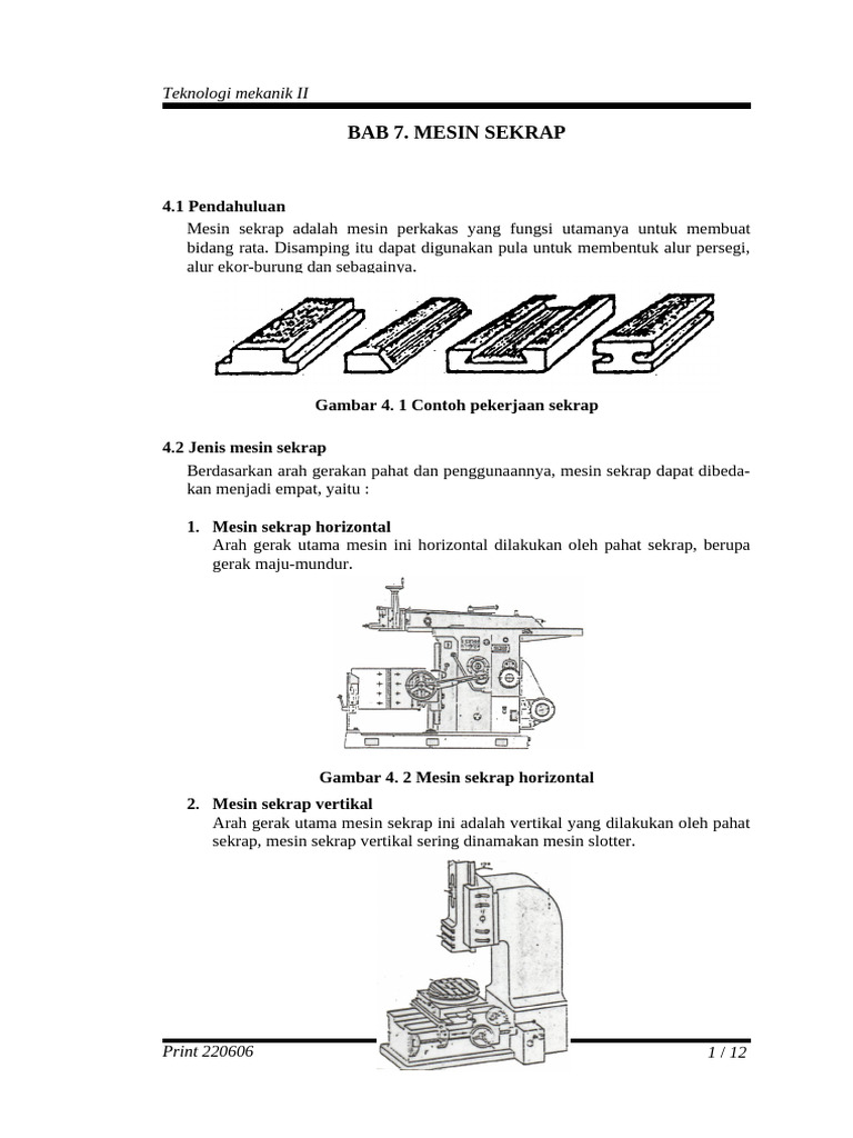 1.7 Mesin Sekrap | PDF