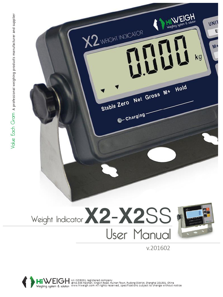 X2-X2SS Weighing Indicator Manual | PDF | Analog To Digital Converter ...
