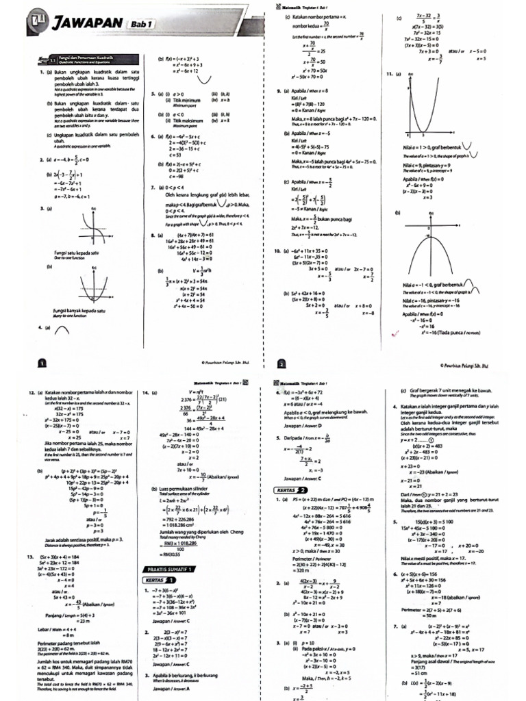 Maths Workbook Answers | PDF