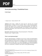 Moral Phenomenology: Foundational Issues: NO9057 No of Pages