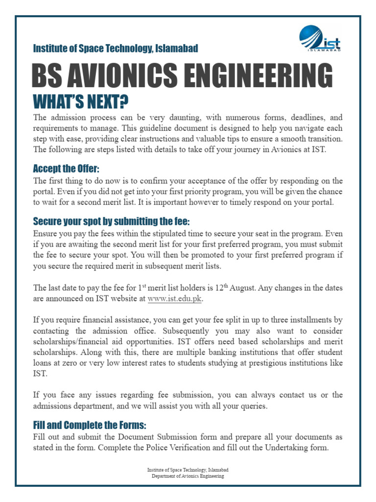 BS Avionics Engineering - Guidelines | PDF