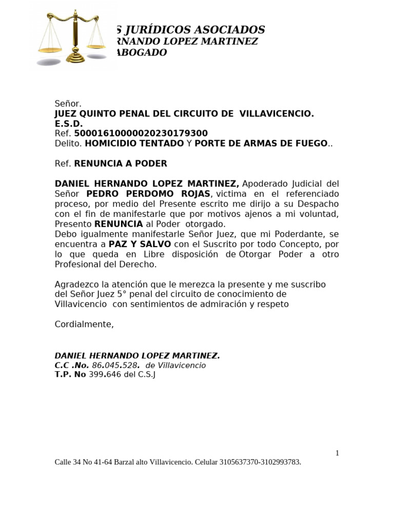 Renuncia Poder. | PDF