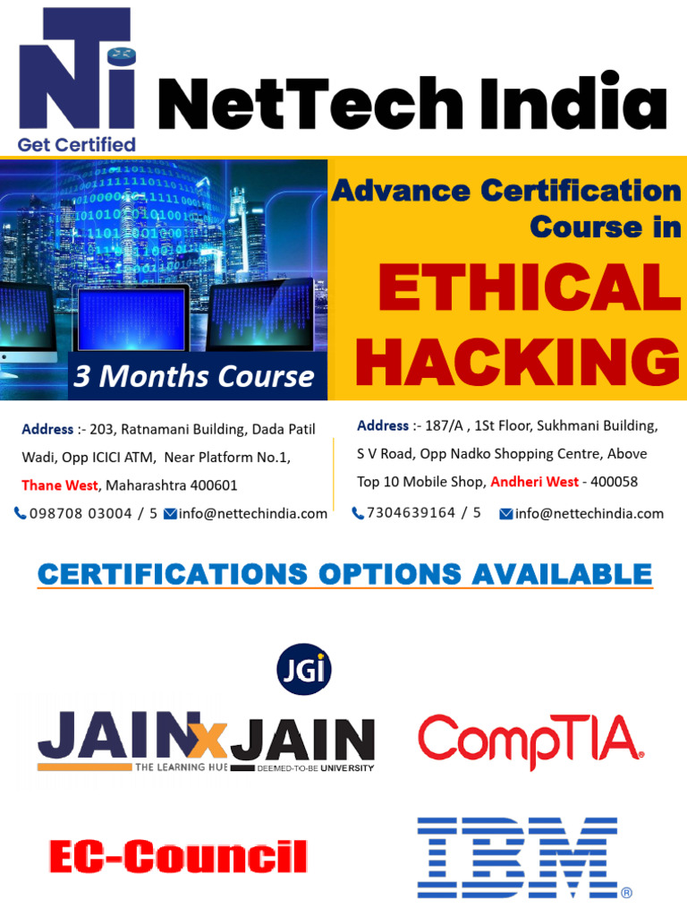 Advance Certification Course in Ethical Hacking | PDF