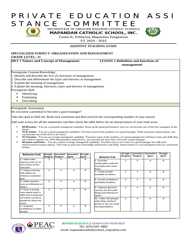 ATG - Organization and Management | PDF
