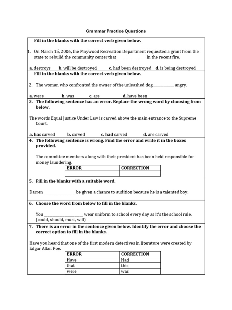 Practice Questions ENGLISH | PDF